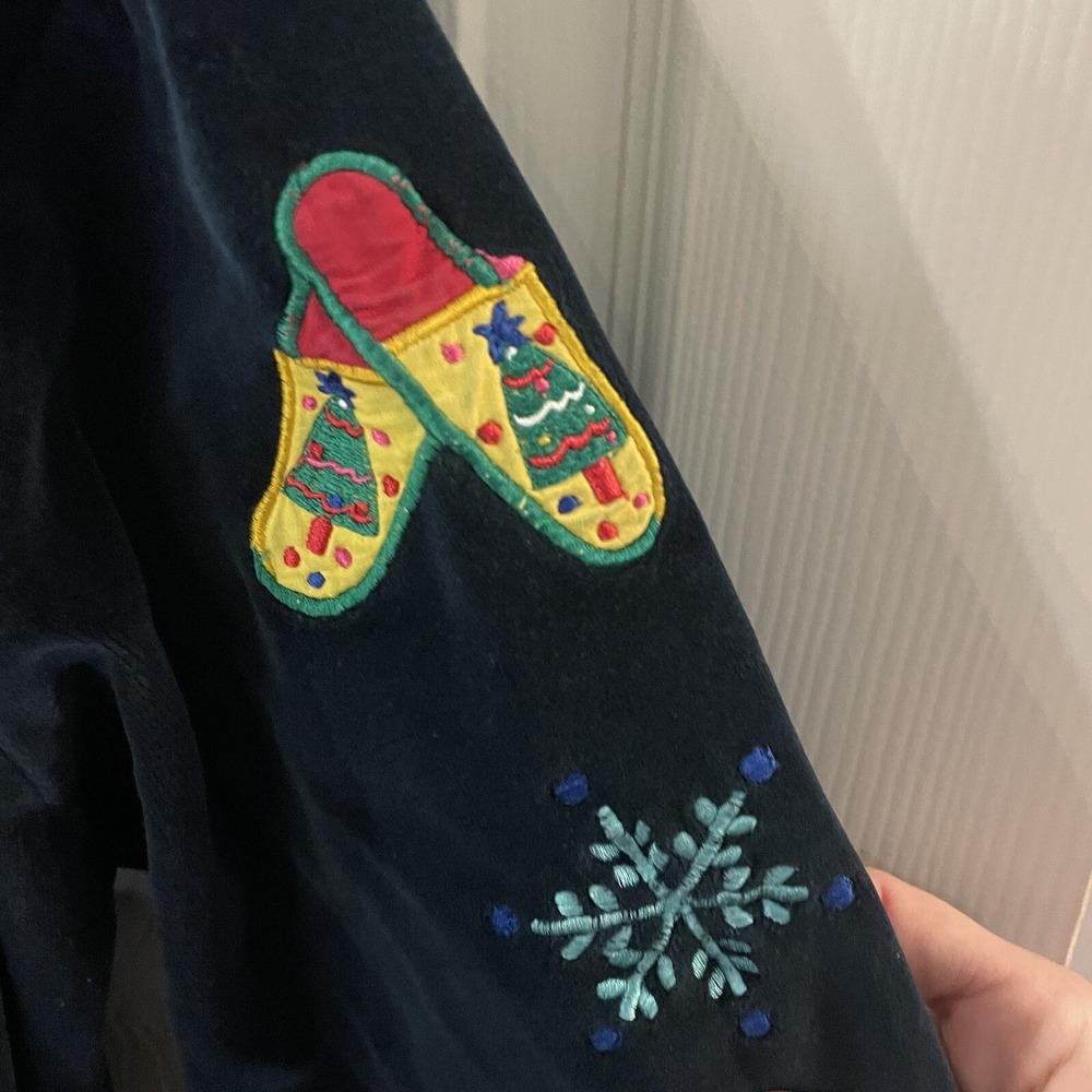 Michael Simon Lite Christmas Robe Women's Size S Snowflake‎ Mittens - Picture 6 of 10